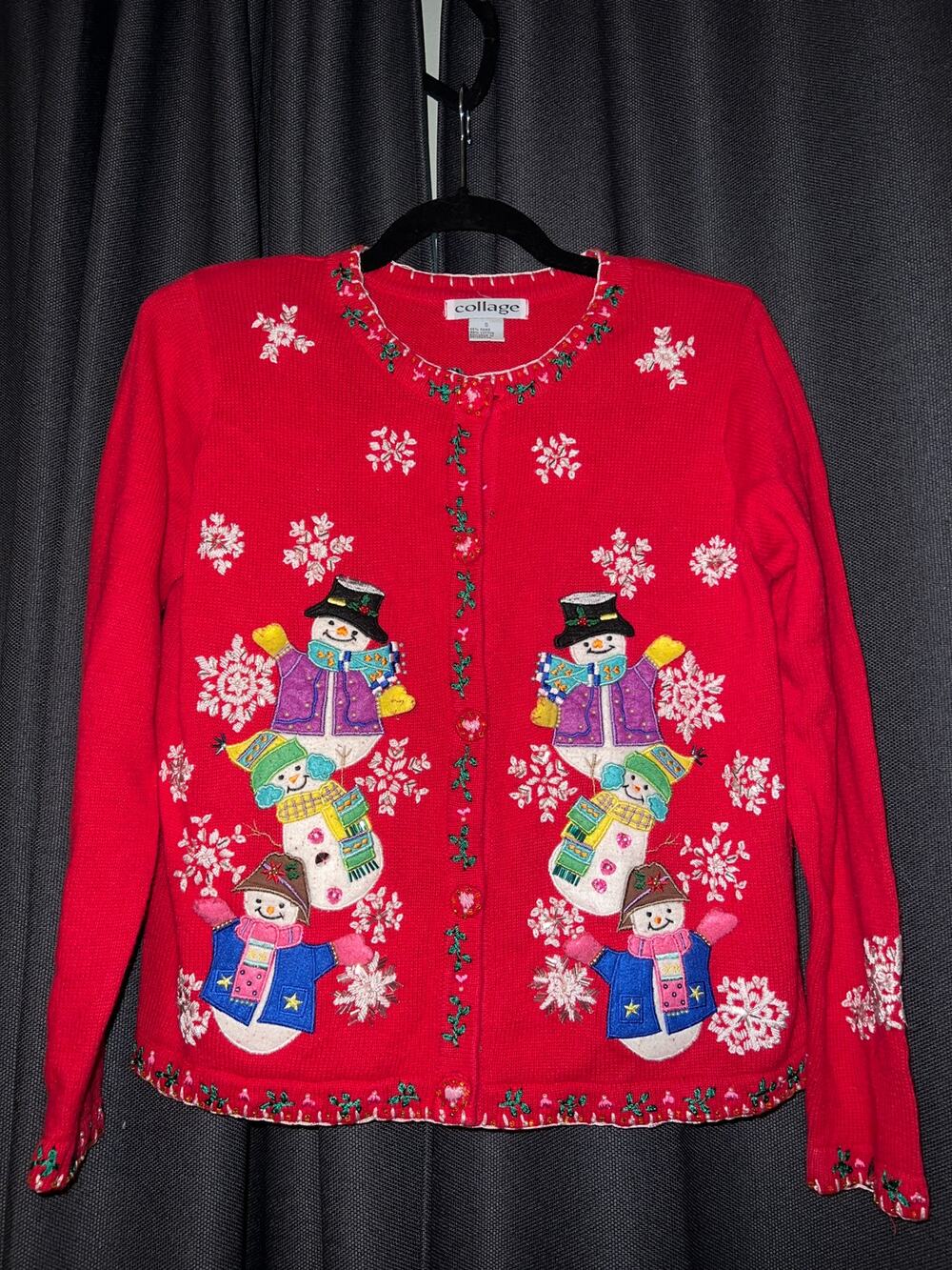 Ugly Christmas Sweater Xmas Cardigan Size Small Vintage